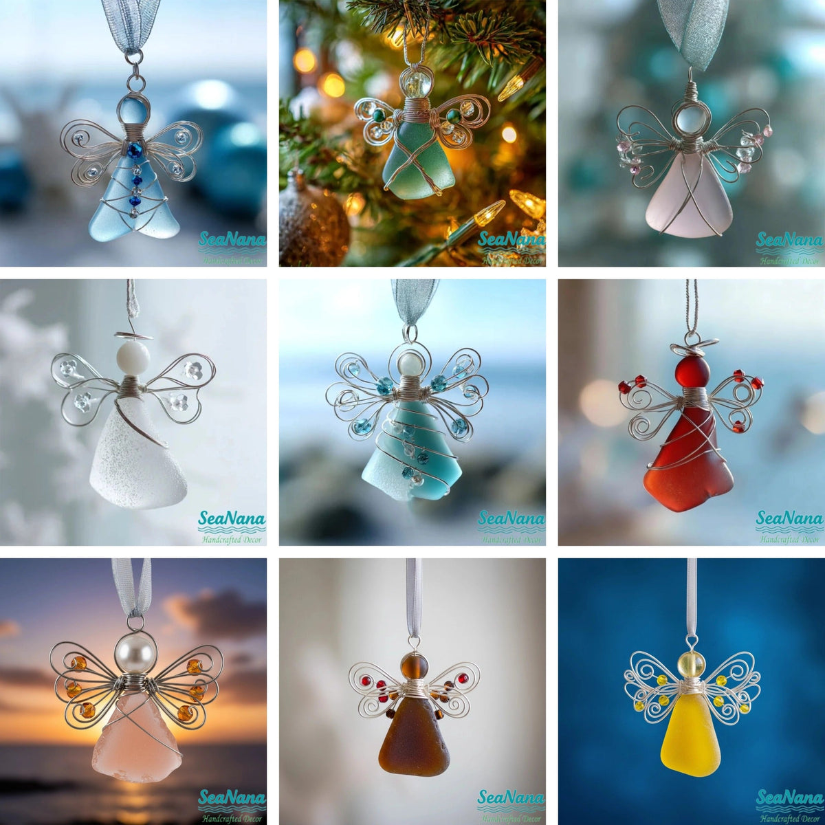 🌊Handmade Sea Glass Angel Ornament(Buy 6 Free Shipping Now)