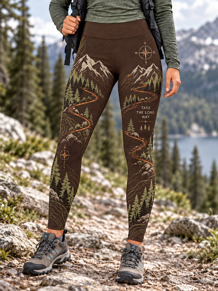 Women's Wilderness Trail Print Hike Lovers Leggings