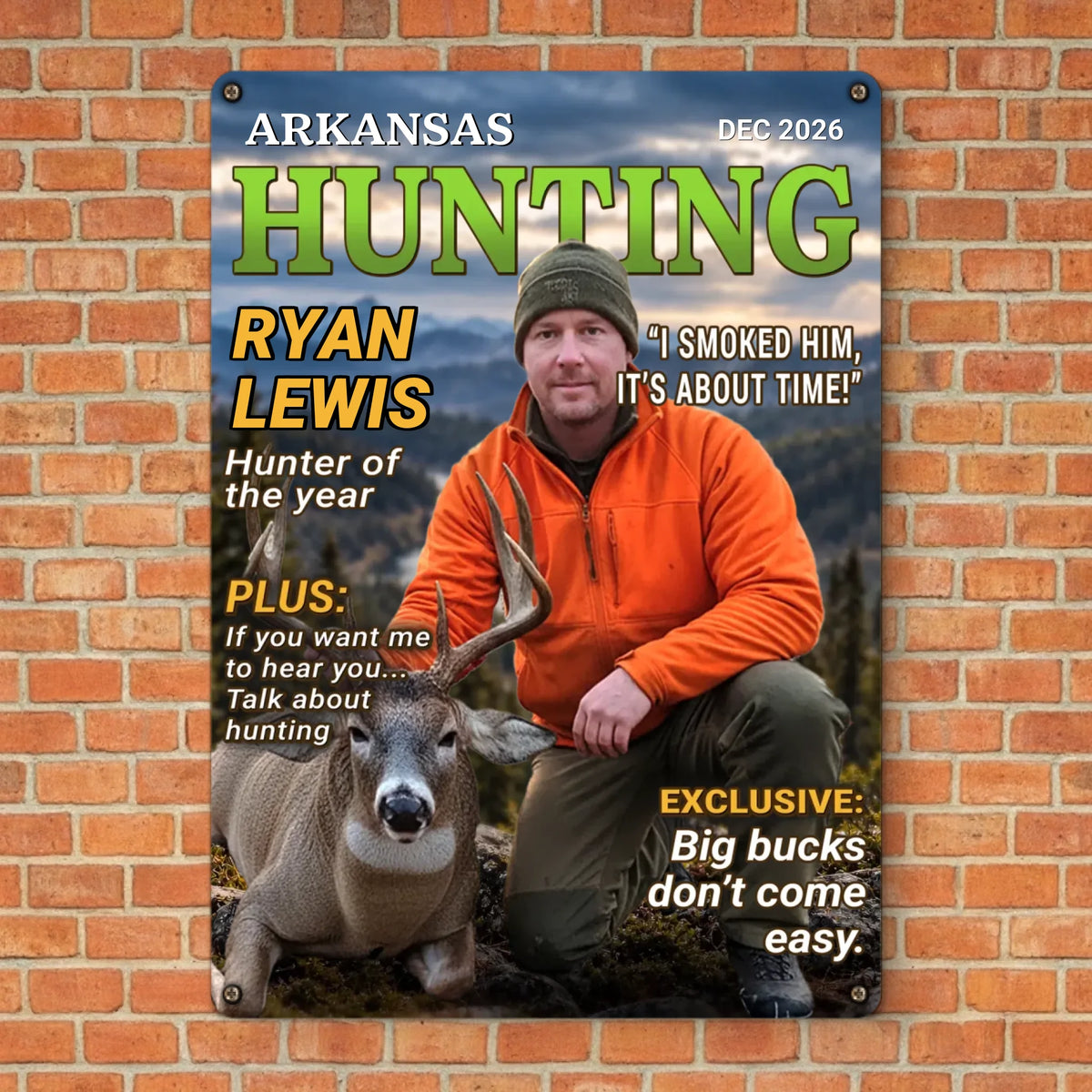 Custom Photo Hunting Best Shot of the Season Gifts - Personalized Metal Sign