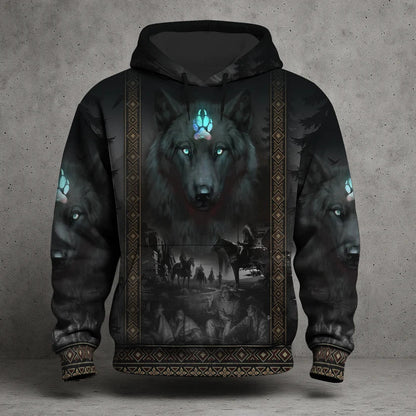 3D Hoodie Native American Faux Leather Vest Hoodie, Southwestern Tribal Eagle Feather Graphic