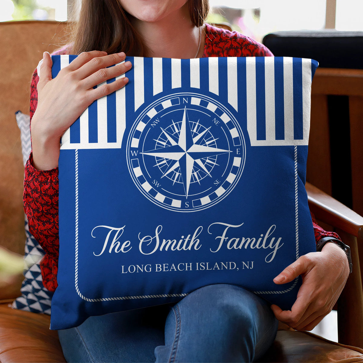 Custom Boat Name, Nautical, Anchor - Personalized Pillows
