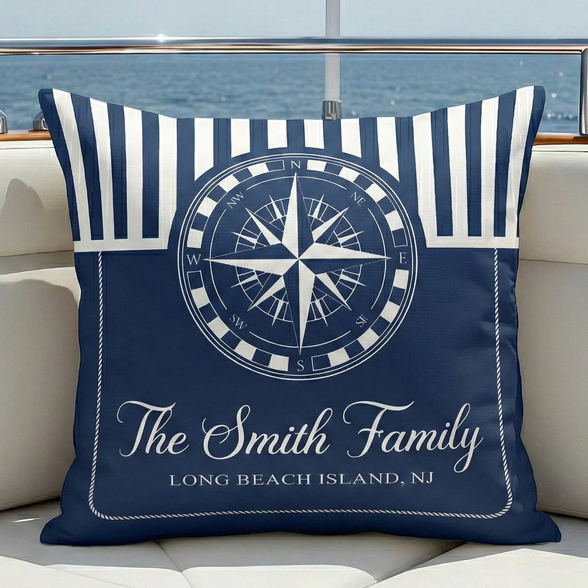 Custom Boat Name, Nautical, Anchor - Personalized Pillows