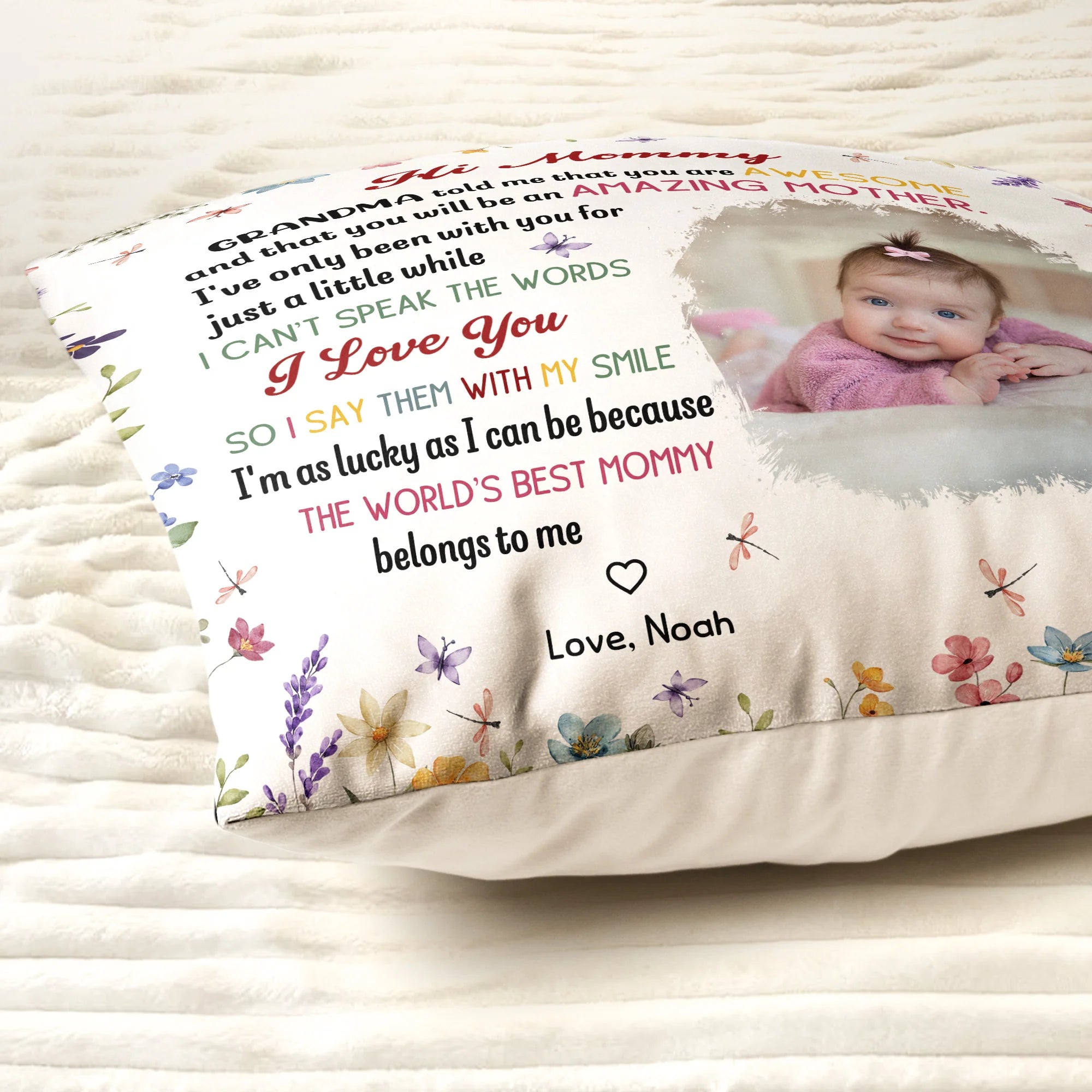 The Best Mommy Belongs To Me First Mom New Mom Gift - Personalized Pillow (Insert Included)